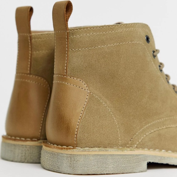 ASOS DESIGN desert chukka boots in stone suede with leather detail. - Picture 16 of 16